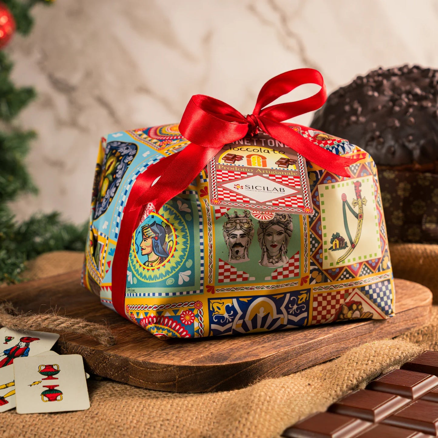 Panettone Artigianale con Impasto al Cioccolato e Gocce di Cioccolato | 1kg