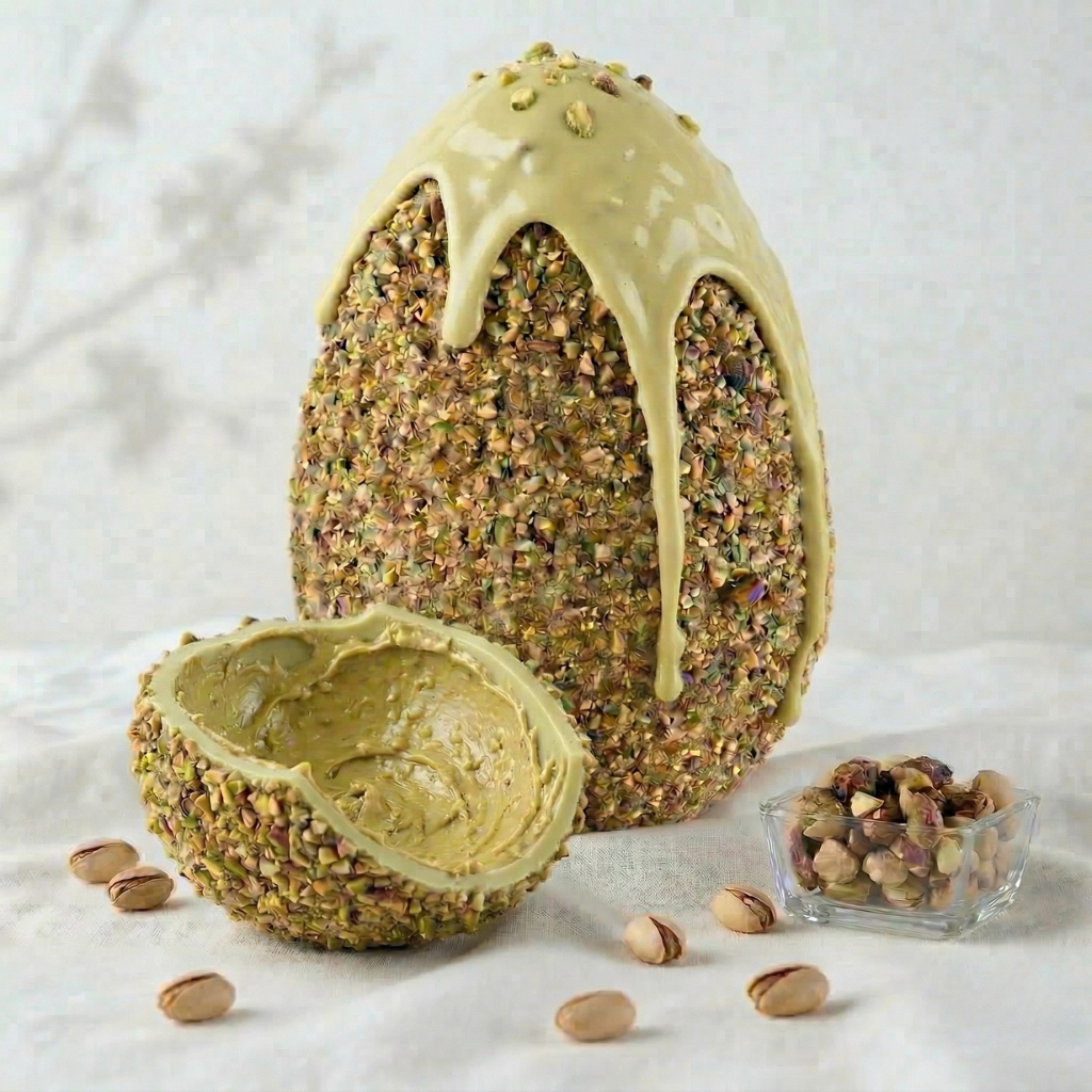 Uovo di Pasqua Artigianale Pistacchio Granellato Farcito | 950g