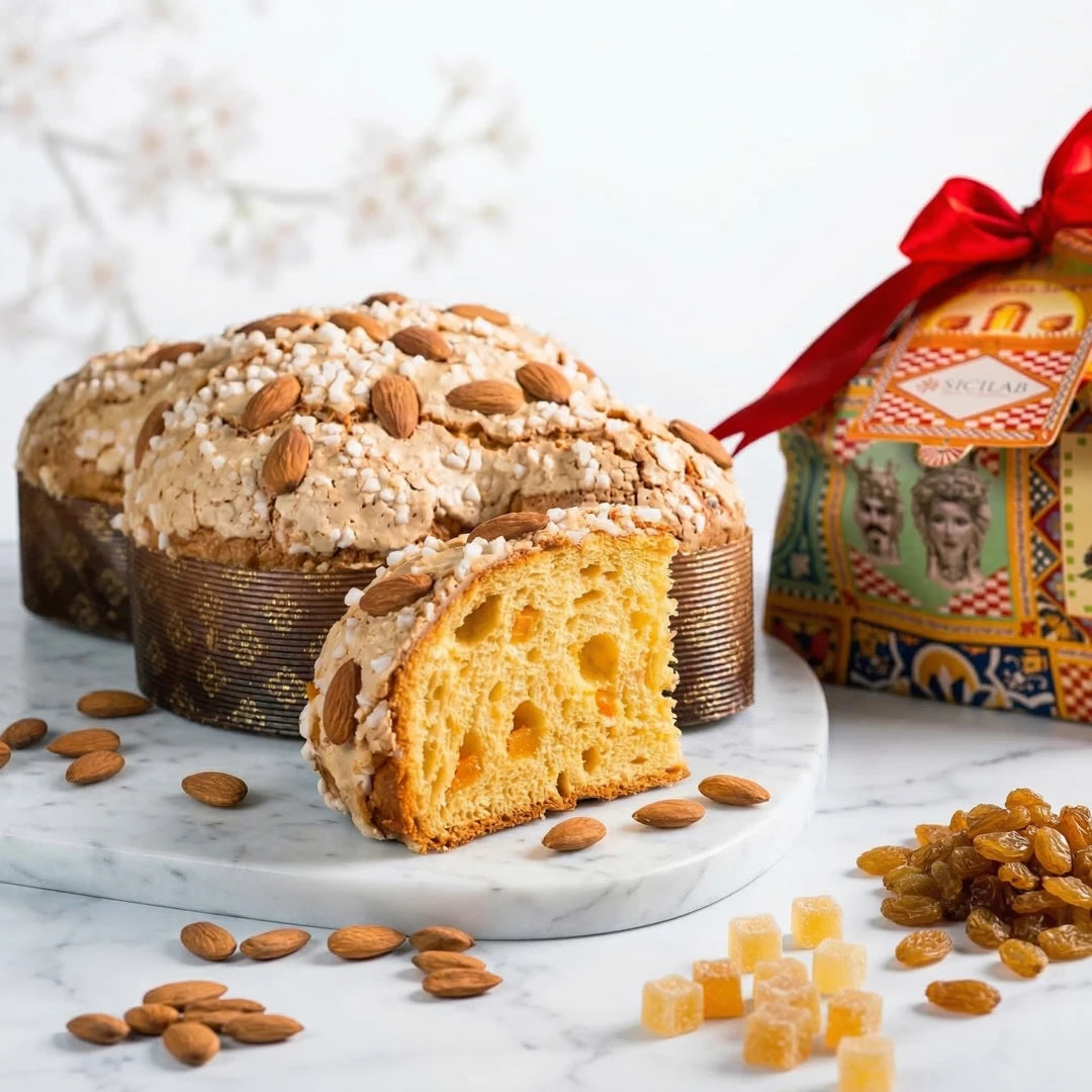 Colomba Pasquale Classica Artigianale Sicilab con glassa di mandorle e canditi