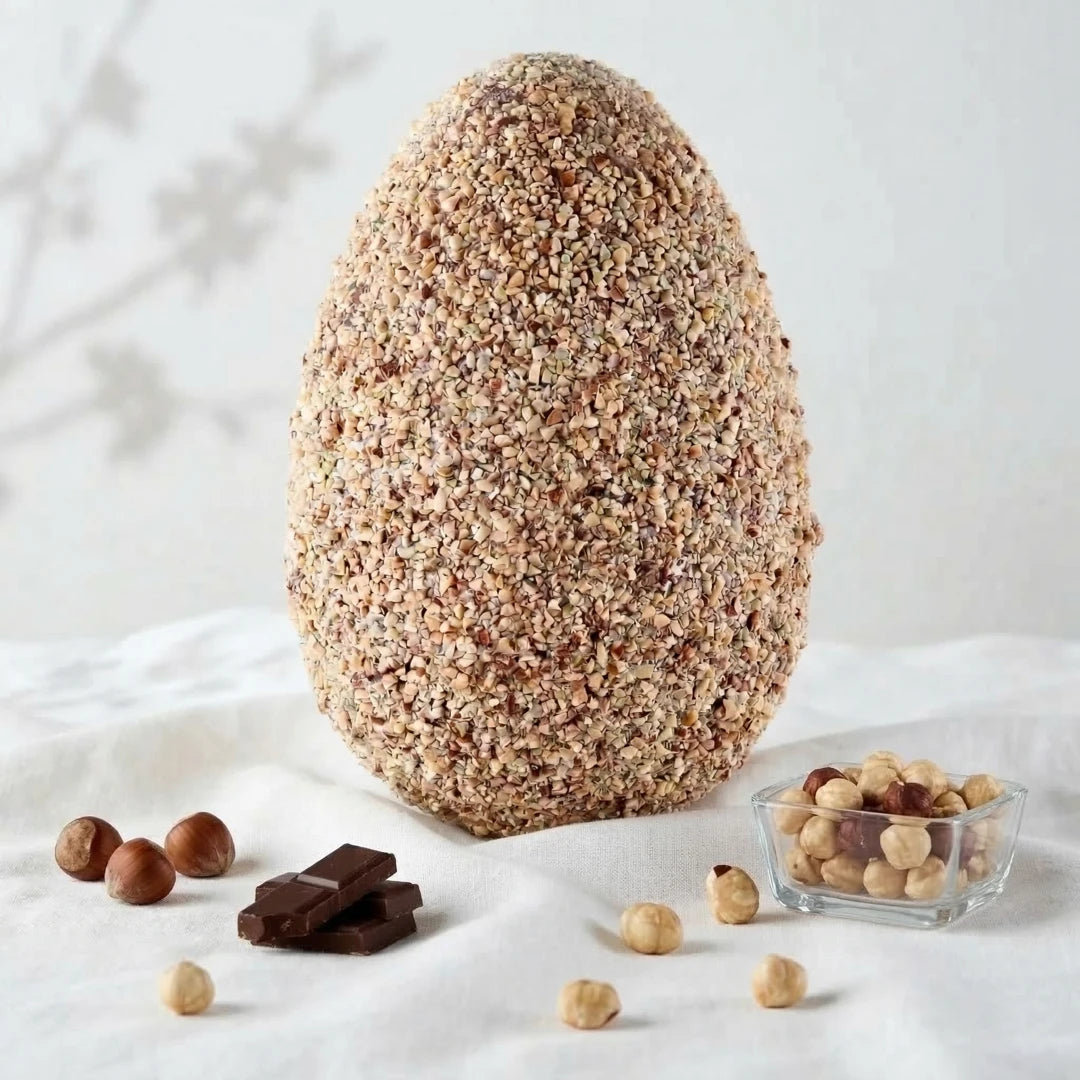 Uovo di Pasqua Choco Fondente Granellato Sicilab ricoperto di granella su cioccolato fondente