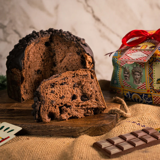 Panettone Artigianale con Impasto al Cioccolato e Gocce di Cioccolato | 1kg