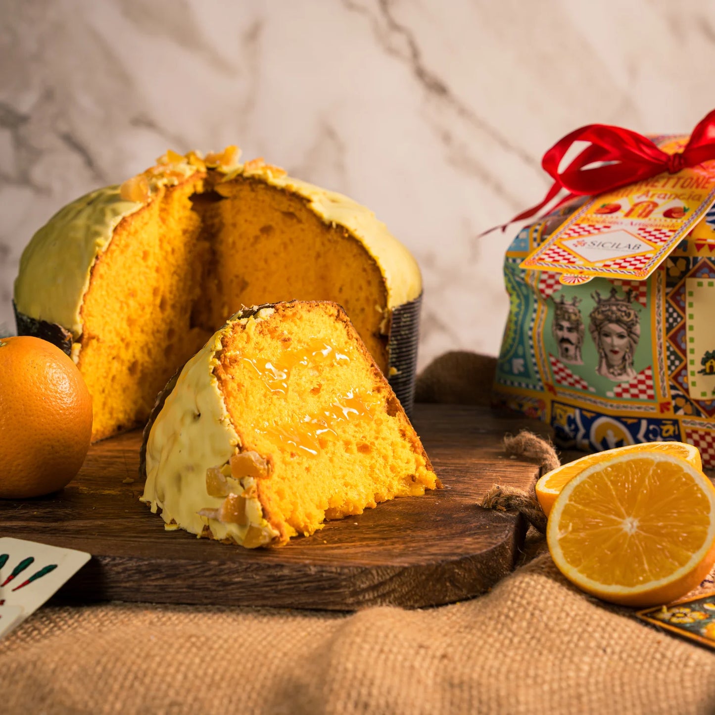 Panettone Artigianale con Crema al all'Arancia | 1kg